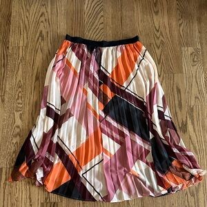 Geometric Pleated Skirt - Multicolor